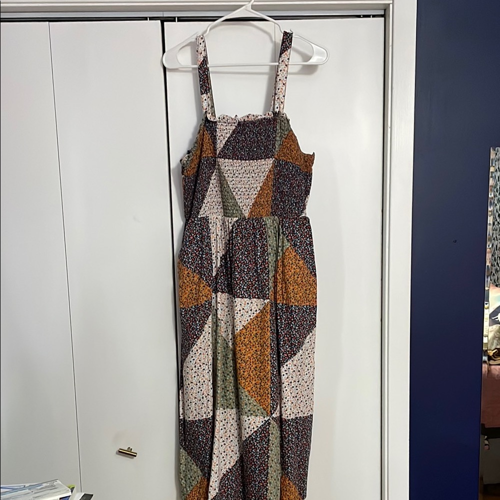 Patchwork midi dress